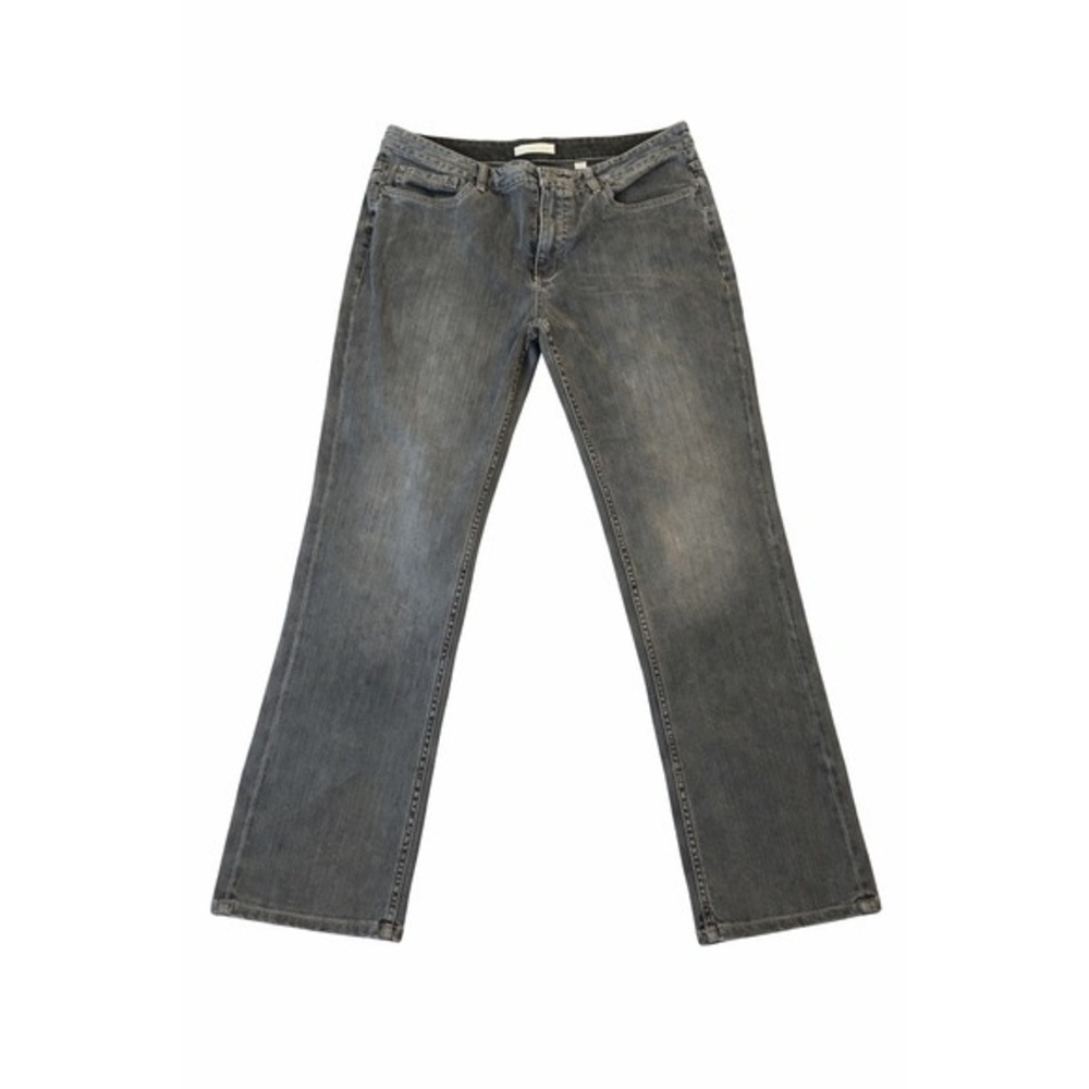 Coldwater Creek Womens Petite 14P Gray Charcoal Straight Leg Denim Jeans
